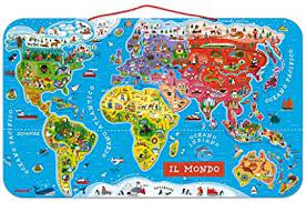 Puzzle magnetico del mondo (versione italiana) - Janod - 0 