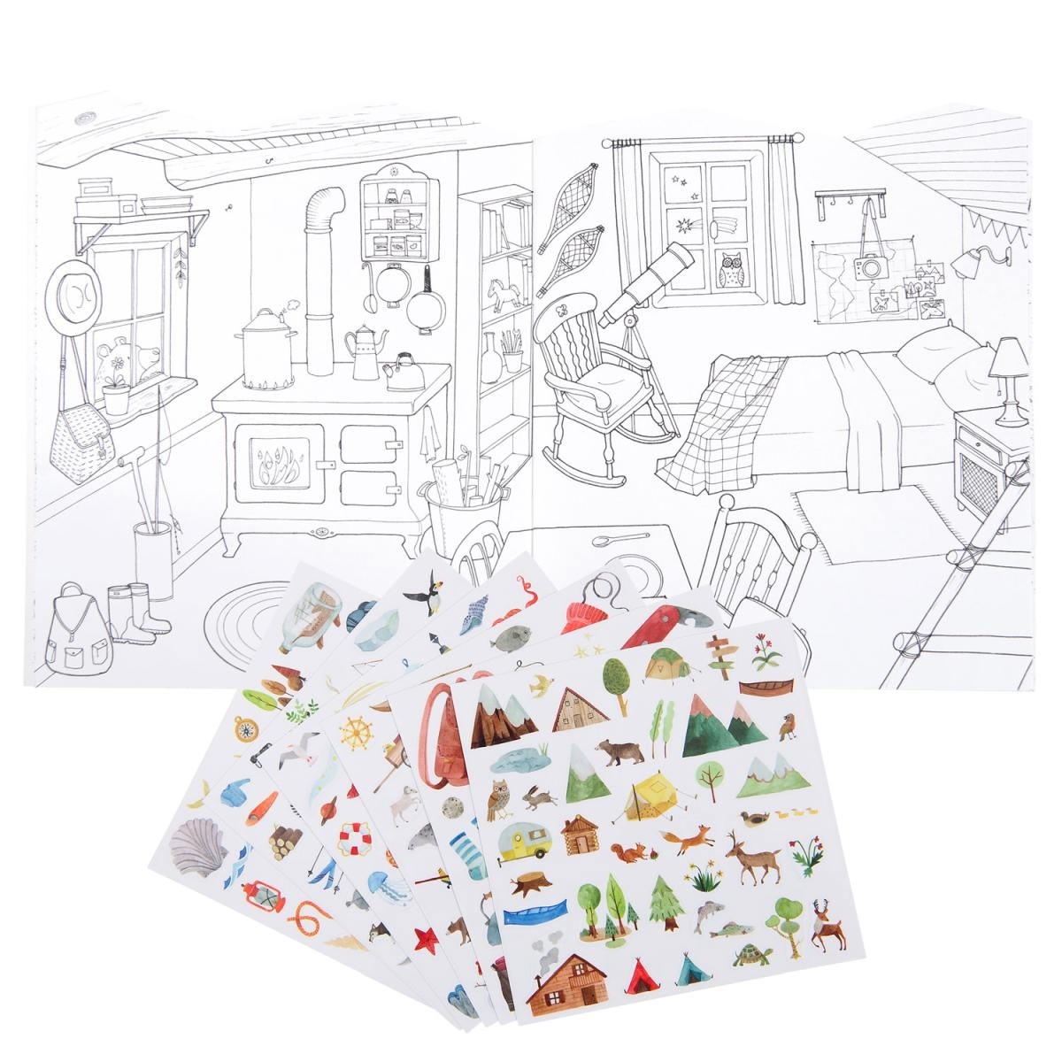 Libro da colorare con 195 stickers L’Esploratore Moulin Roty -  