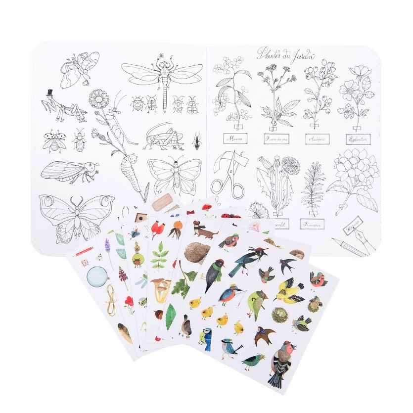 Libro da colorare con 148 stickers Il Botanico Moulin Roty -  