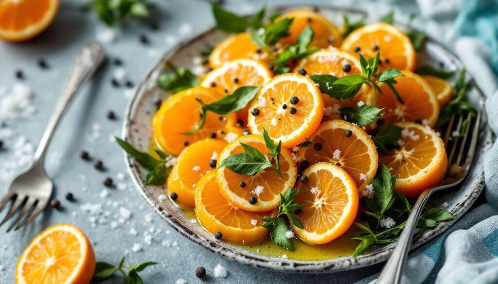 Insalata di arance salata, essenziale e invernale: solo arance e...