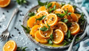 Insalata di arance salata, essenziale e invernale: solo arance e...