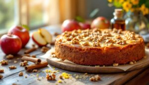 Torta di mele integrale senza zuccheri aggiunti: morbida e rustica, con noci tostate