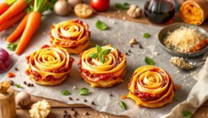 Rose di lasagne al forno: rotolini filanti con ragù di salsiccia e besciamella
